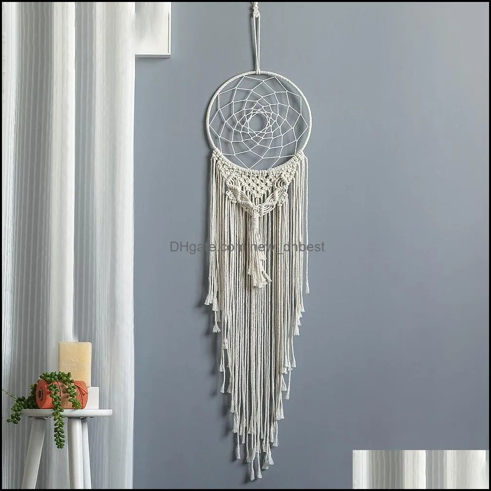 angel wing star dream catcher moon tassel macrame wall hanging tapestry home decor diy handicraft for bedroom living room decoration