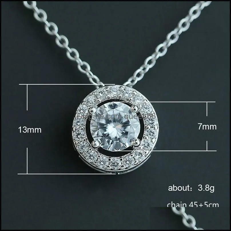 cubic zirconia diamond necklace crystal ring pendant women necklaces wedding fashion jewelry