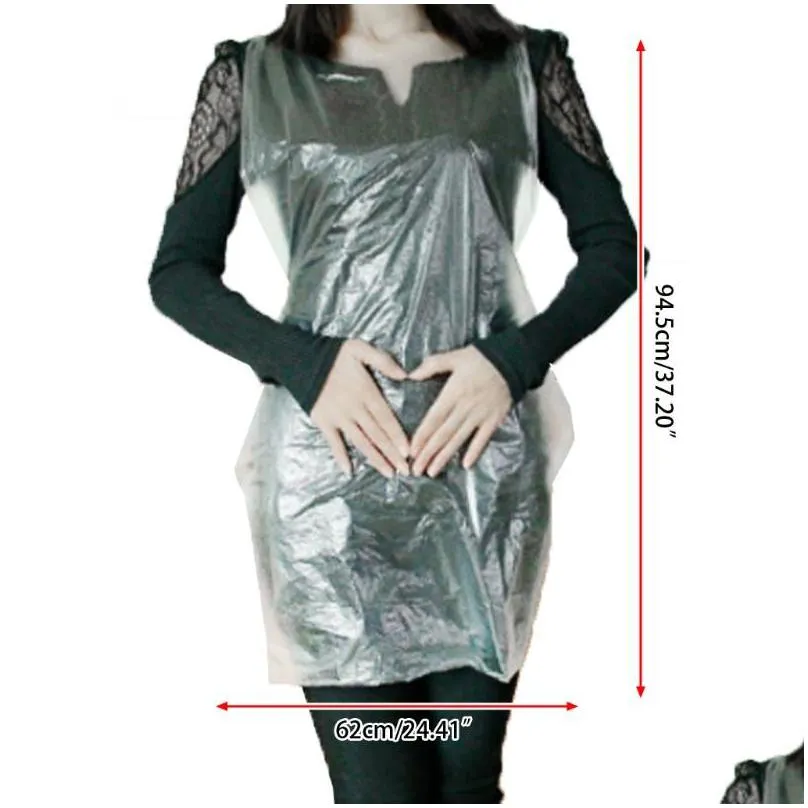 multifunctional disposable apron cooking painting waterproof for men women disposable plastic clear aprons