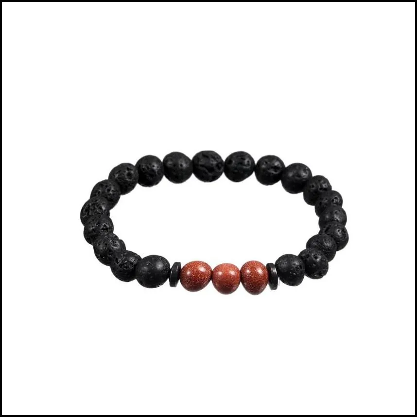 natural stone volcanic lava essential oil diffusion bracelet men and women 8mm handmade bracelet