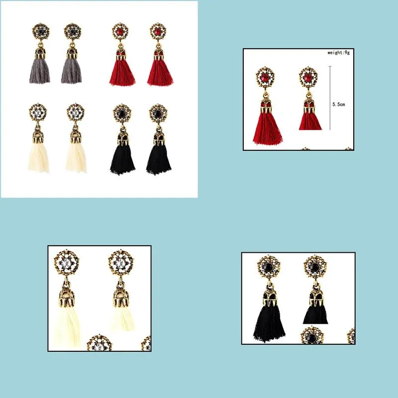 vintage glitter tassel earrings for women in four colors are a versatile winter accessory