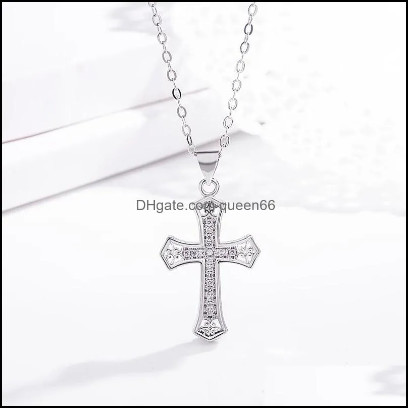 jesus diamond cross necklaces believe gold necklace chains women men fashion jewelry