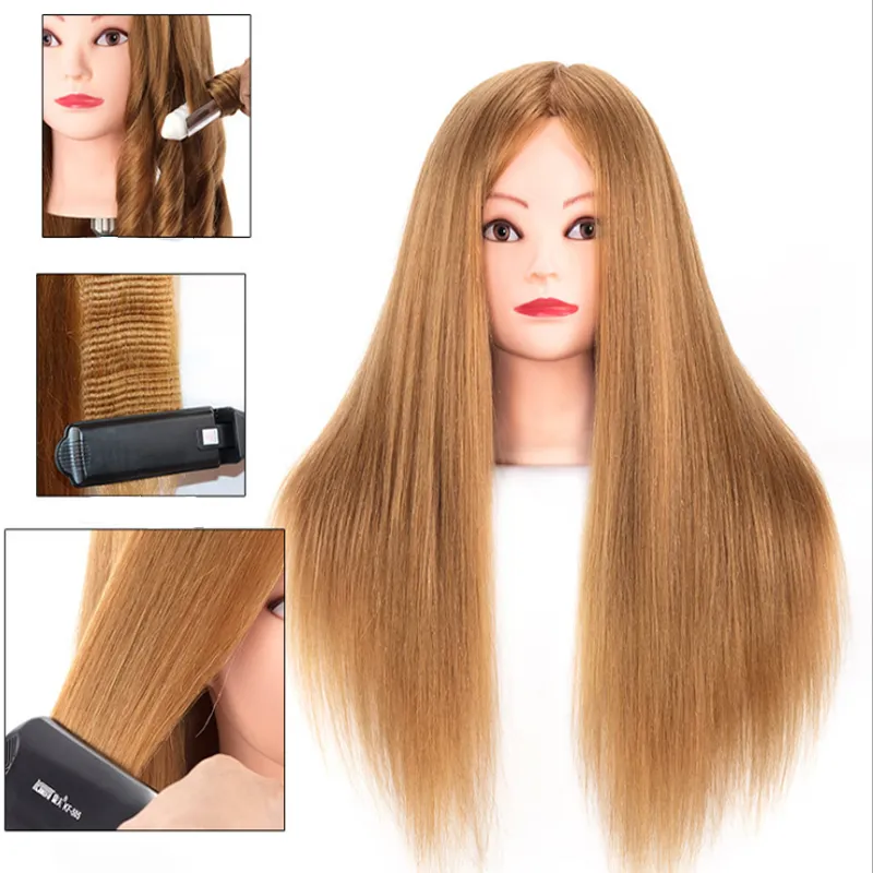 Female Hair Mannequin Training Head 80%-85% Real Human Hair Styling Dummy Doll Heads Hairstyle Practice