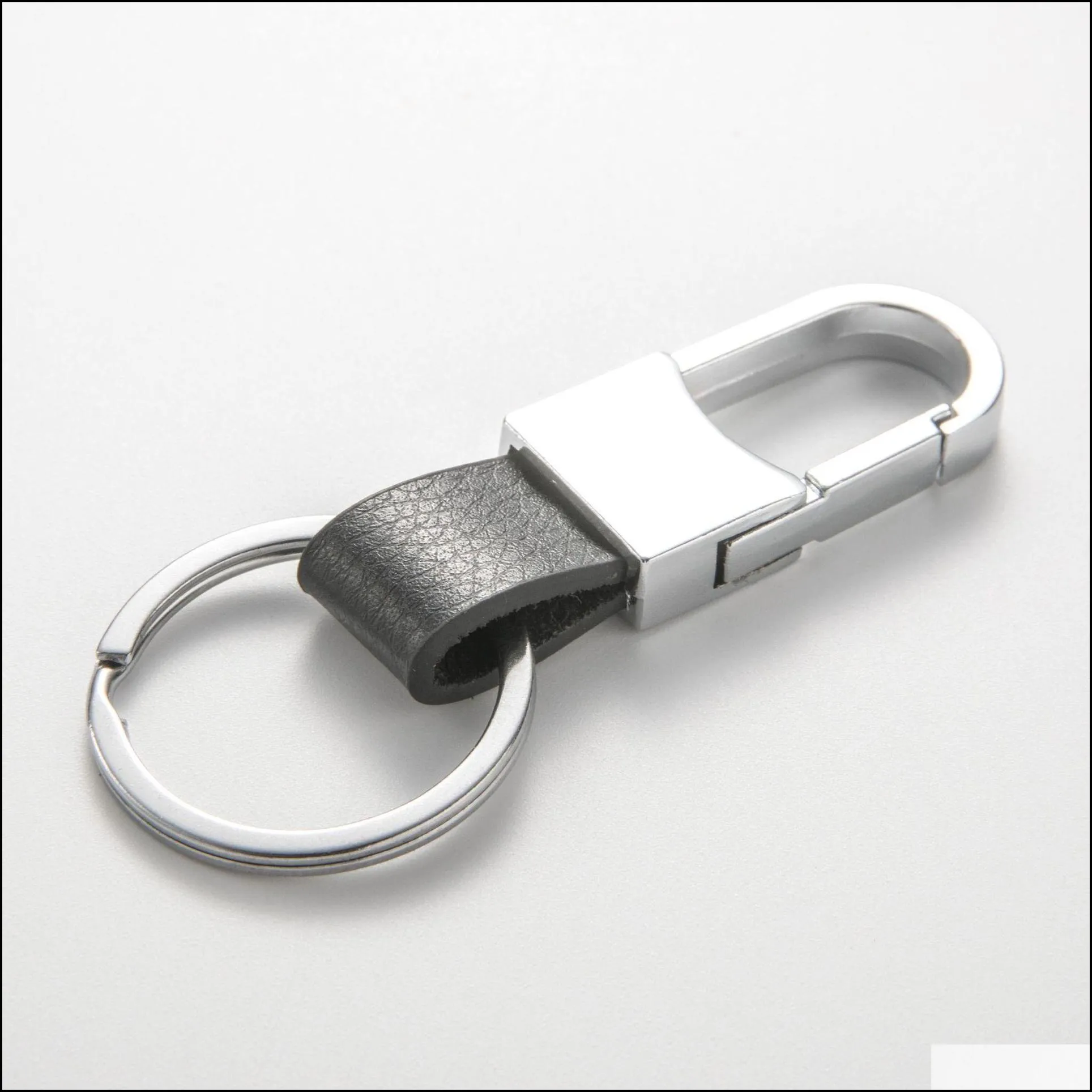 mens metal leather car keychain porsche mercedesbenz bmw black brown key