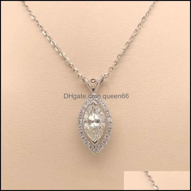 fashion gemstone pendant necklace silver chains crystal necklaces fashion women necklaces jewelry gift