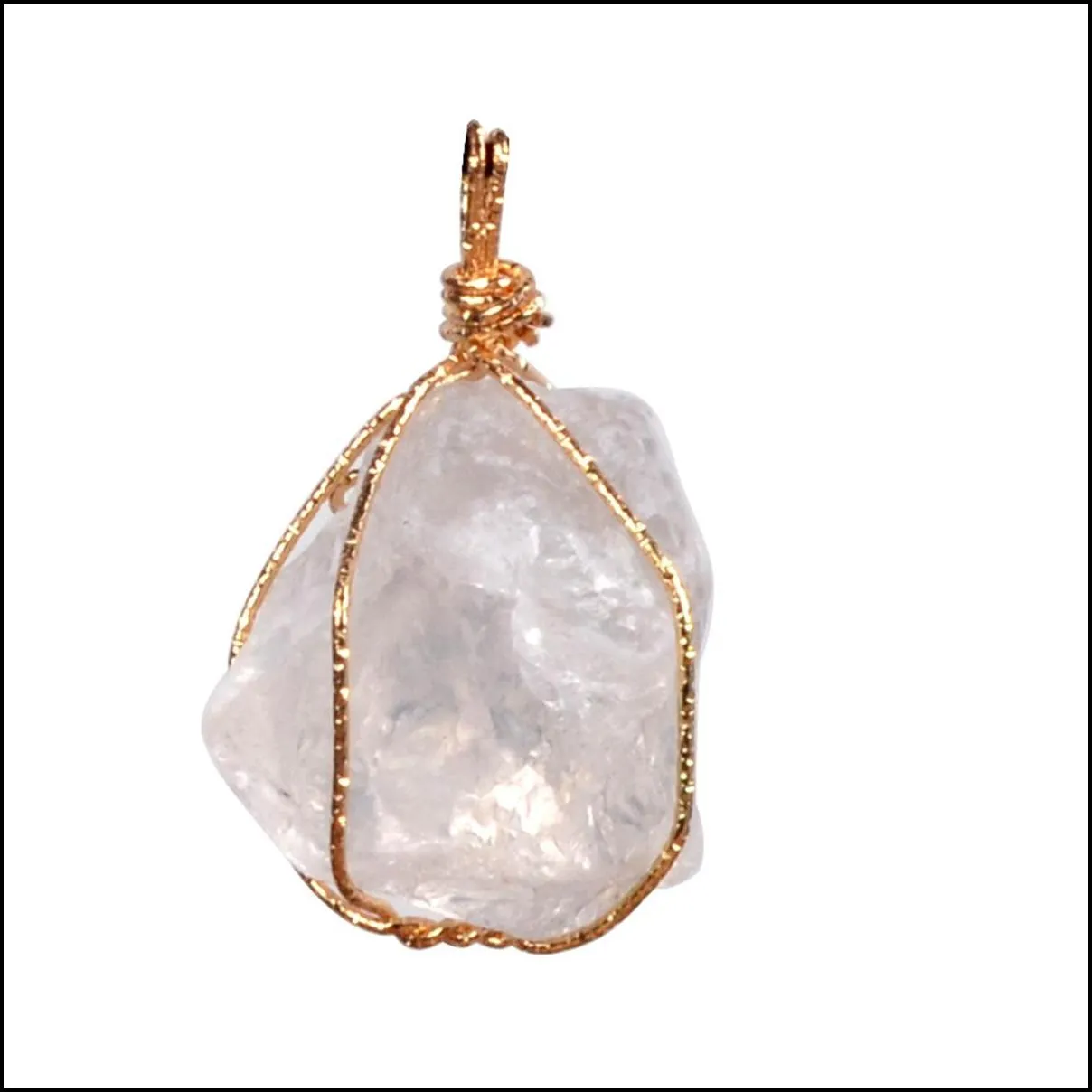 natural stone female pendant handmade color line wrapped original necklace amethyst pink quartz fashion simple