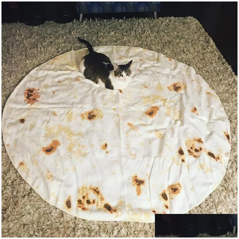tortilla blanket letter printing rug round burrito small carpet for office home camping picnic outdoor blanket dropship