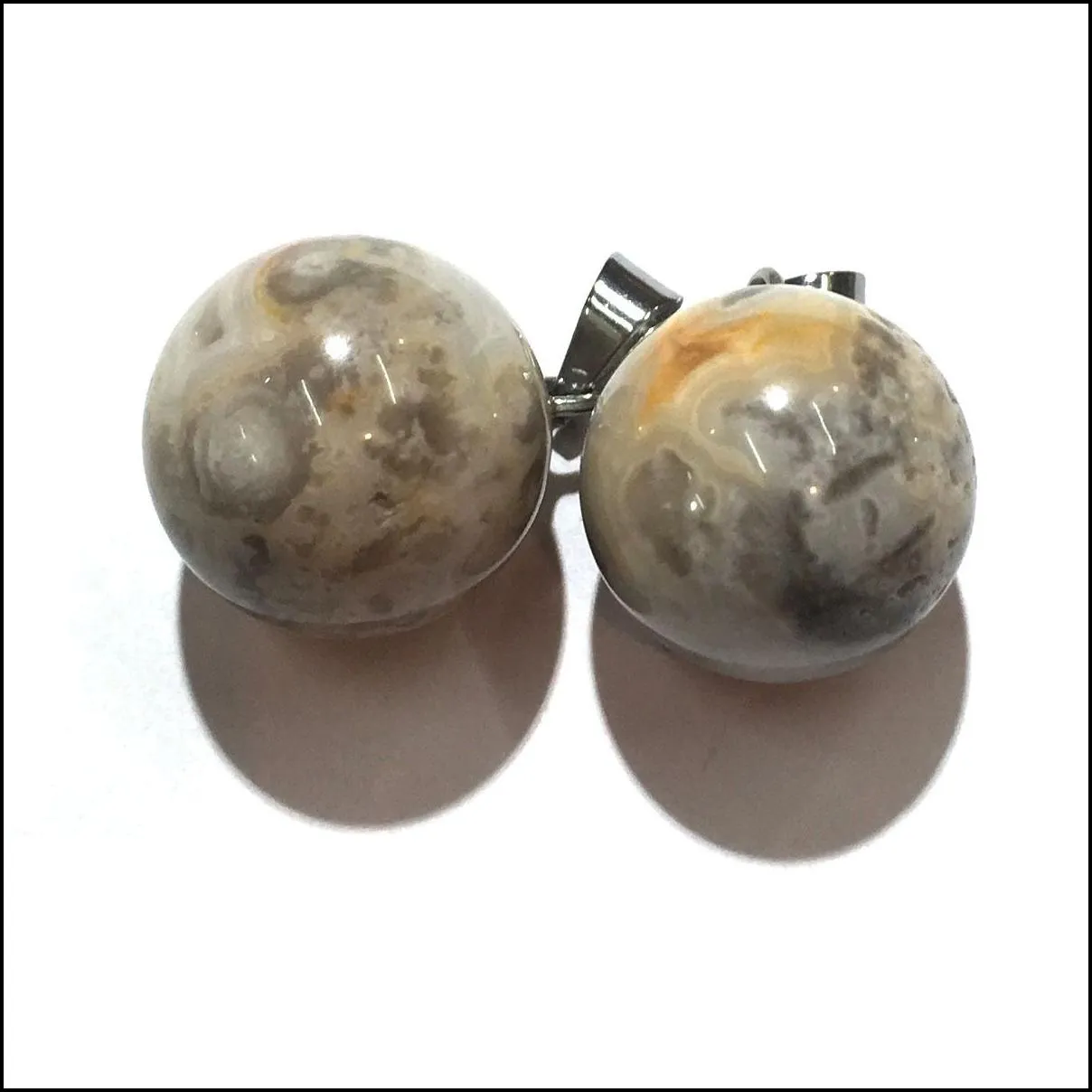 fashion chakra round stone pendants mixed healing crystal cherry quartz gemstone charms for necklace jewelry