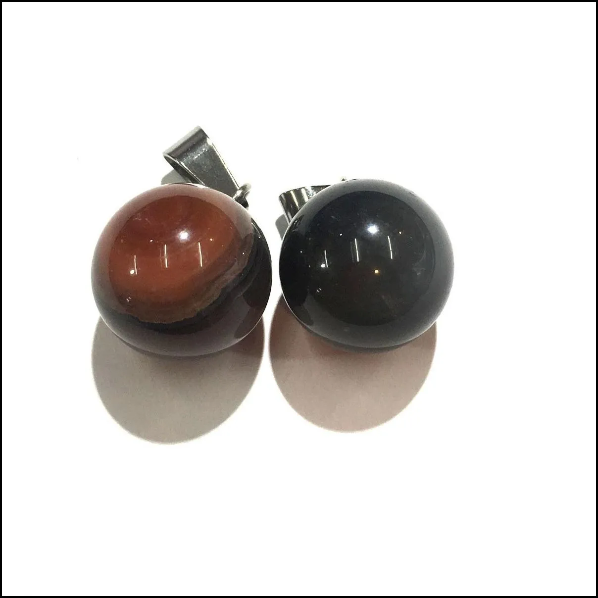 fashion chakra round stone pendants mixed healing crystal carnelian gemstone charms for necklace jewelry