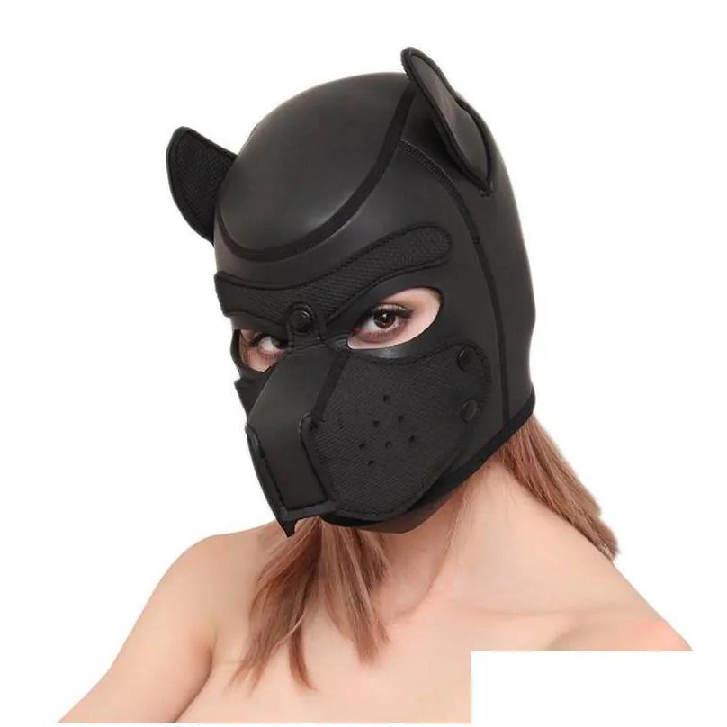 cosplay role play dog mask full head with ears erotic sexy club mask