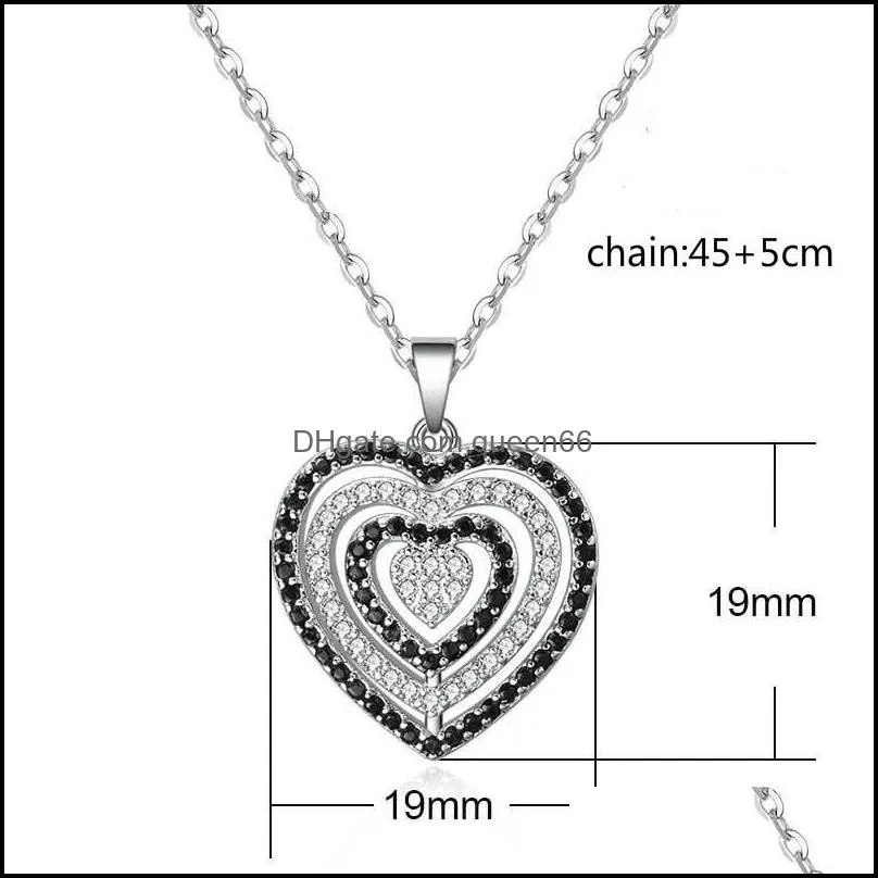 crystal diamond heart necklace pendant romantic hollow love women necklaces wedding fashion jewelry gift