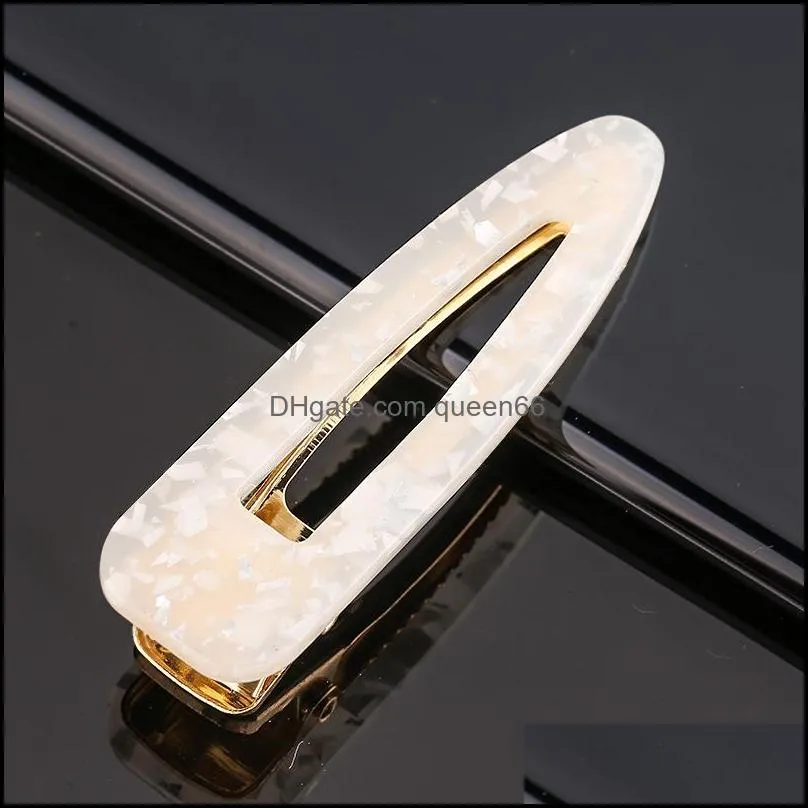 acrylic marble pattern hair clips duckbill barrettes hairpins headwear for women girls fashion jewelry