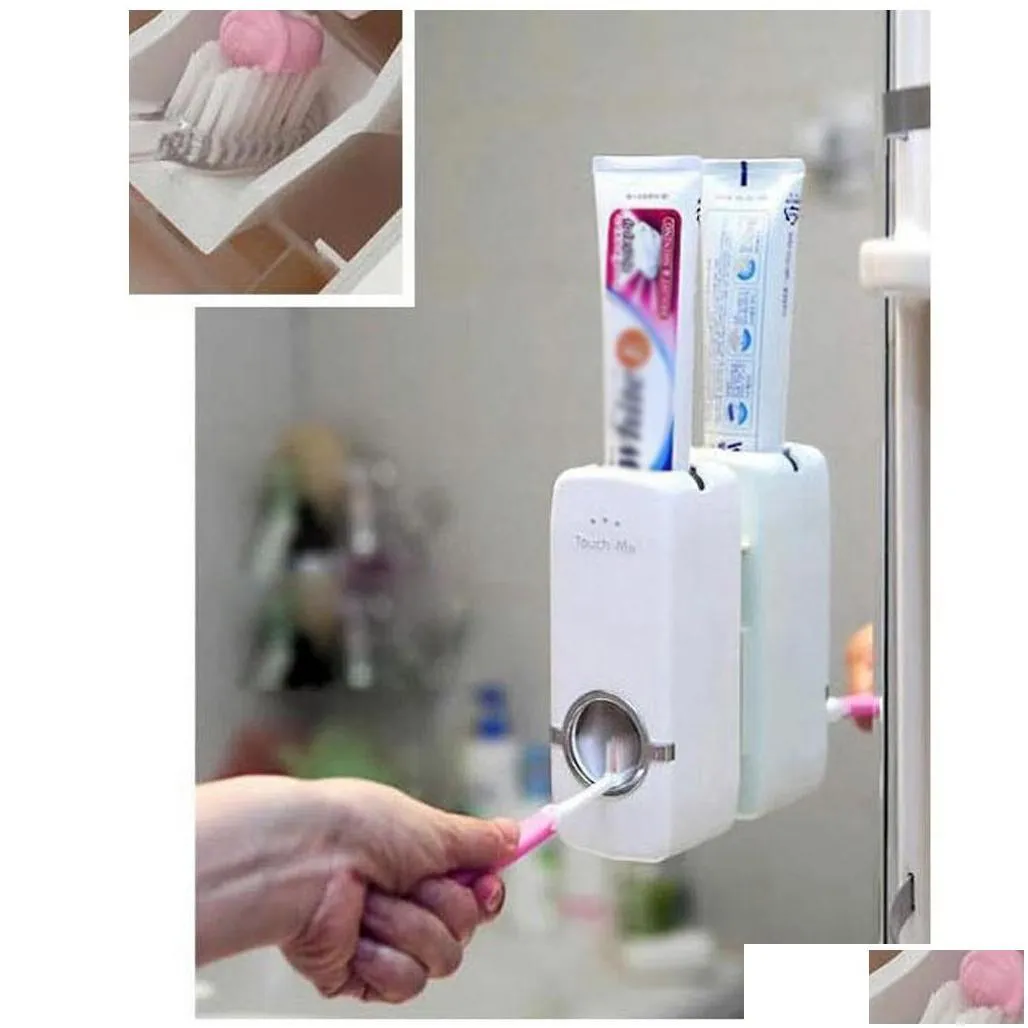 bathroom sets new automatic toothpaste dispenser toothbrush holder set