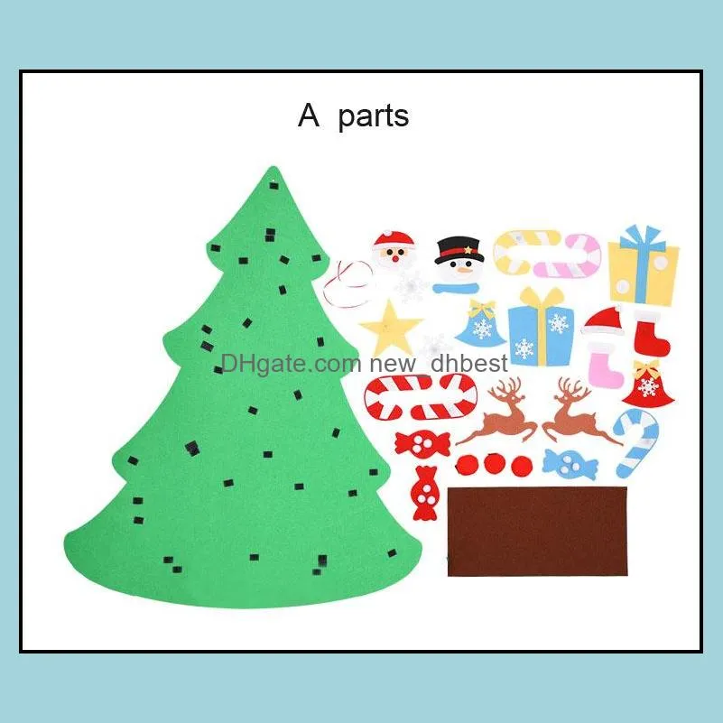 3 type felt christmas tree diy christmas decorations wall doll window xmas festive supplies