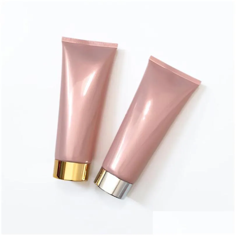 pink 200g plastic cream soft bottle refillable 200ml cosmetic make up body lotion shampoo squeeze bottles empty