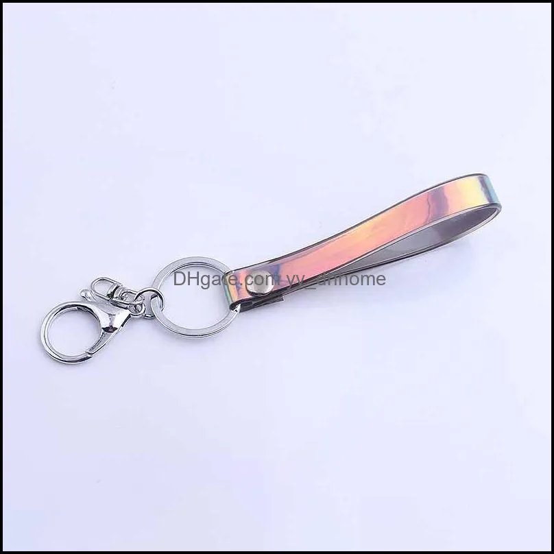 laser magic color pu cord lanyard keychain neck straps for car bag usb camera pendant hang rope mobile phone strap