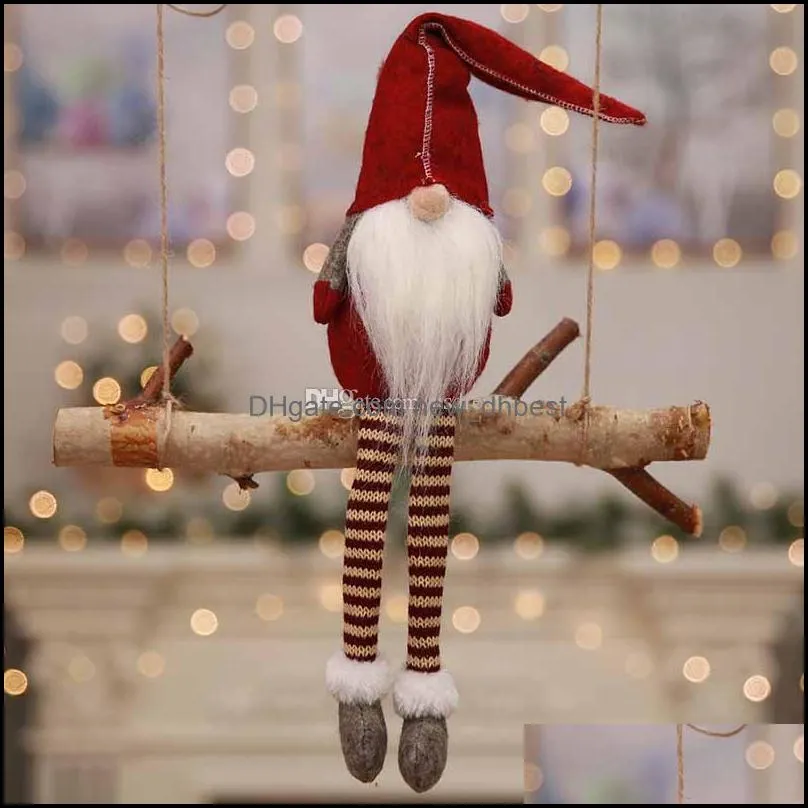 christmas decorations long beard face doll ornaments toys plush artificial dolls party christmas gift home decor