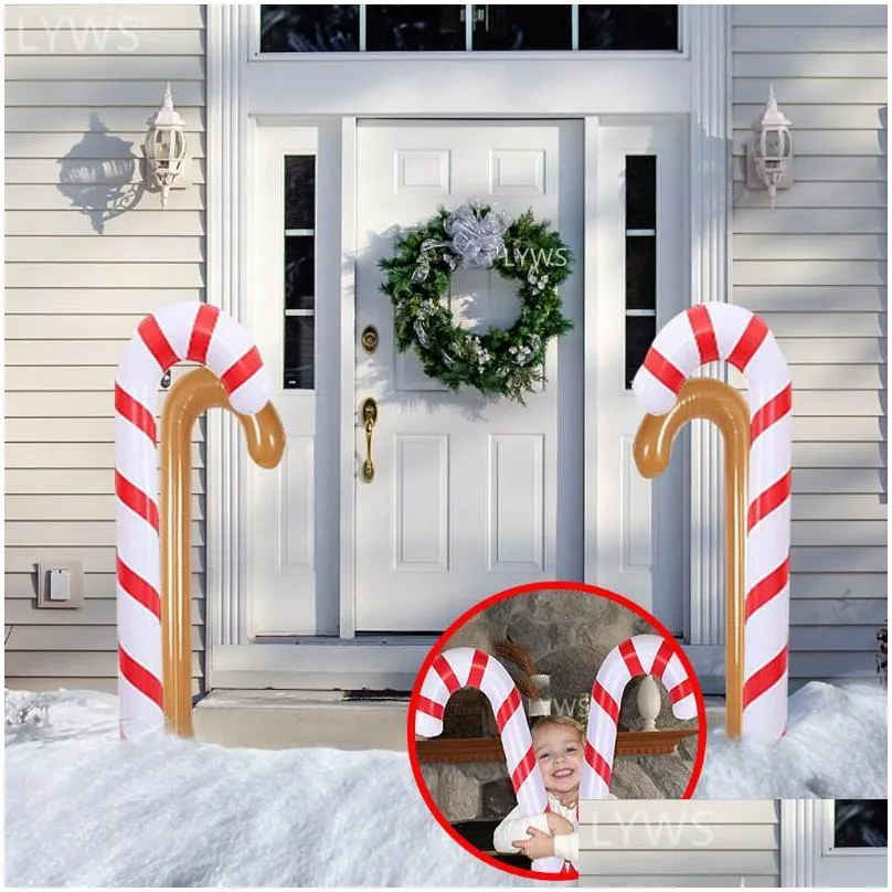 christmas decorations 6pcs/set canes decoration for home outdoor inflatable balloons tree ornaments 2022 kids gift