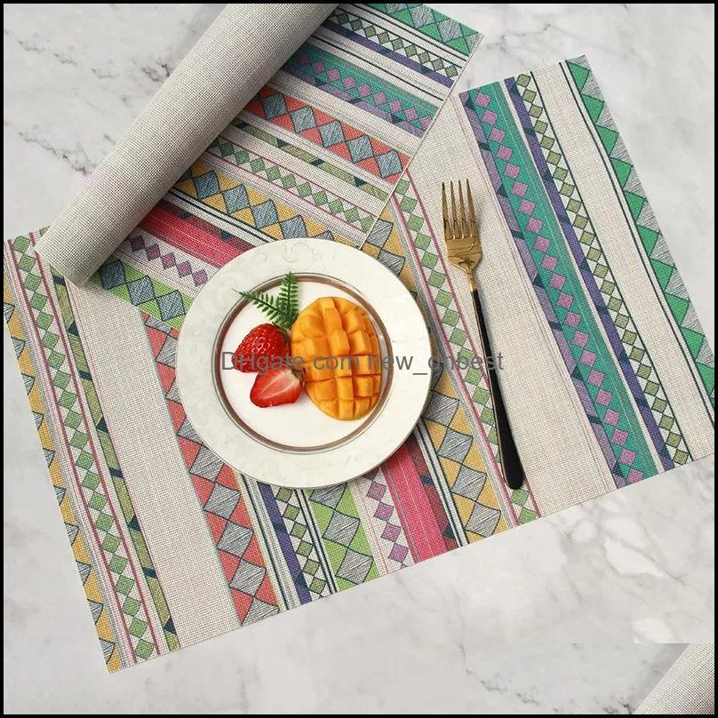 washable pvc pirnt placemat waterproof oilproof mat pad home dining kitchen table mats