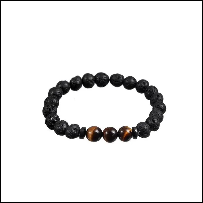 natural stone volcanic lava essential oil diffusion bracelet men and women 8mm handmade bracelet