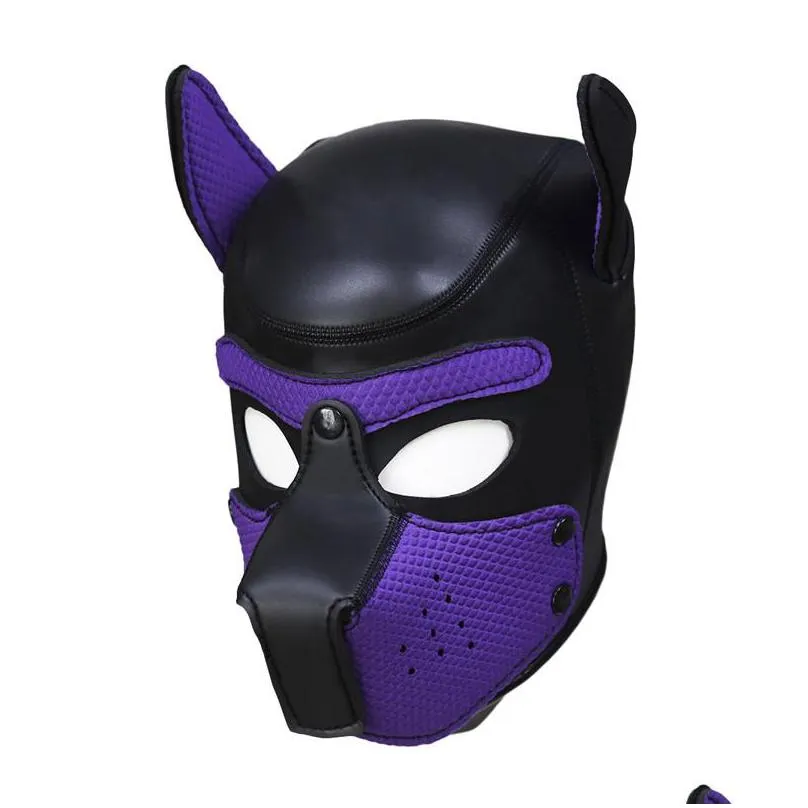 cosplay role play dog mask full head with ears erotic sexy club mask