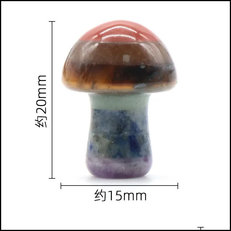 20mm mushroom gemstone sculpture decor carving polished crystal cute stones for home garden lawn yard decoration meditation flower pot