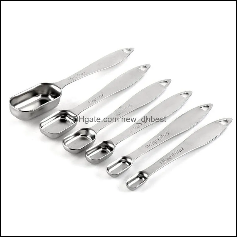 stainless steel measuring spoons stackable set tools for dry and liquid ingredients cooking baking kitchen tool