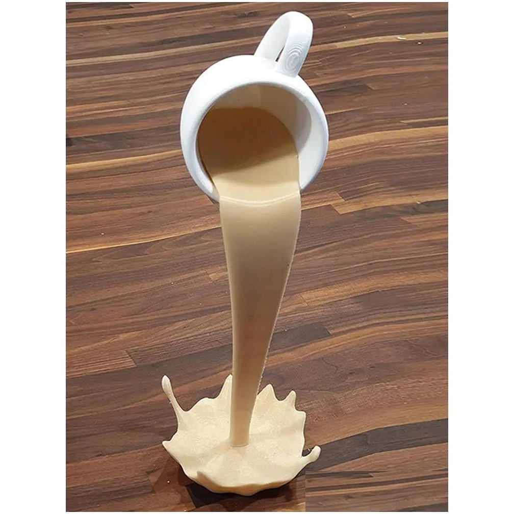 mugs 25cm floating spilling coffee cup sculpture kitchen decor magic pouring splash