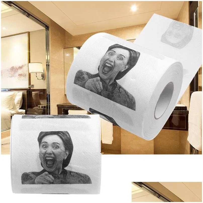 tissue boxes napkins new funny toilet paper hillary clinton humour roll novelty kiss gift prank joke