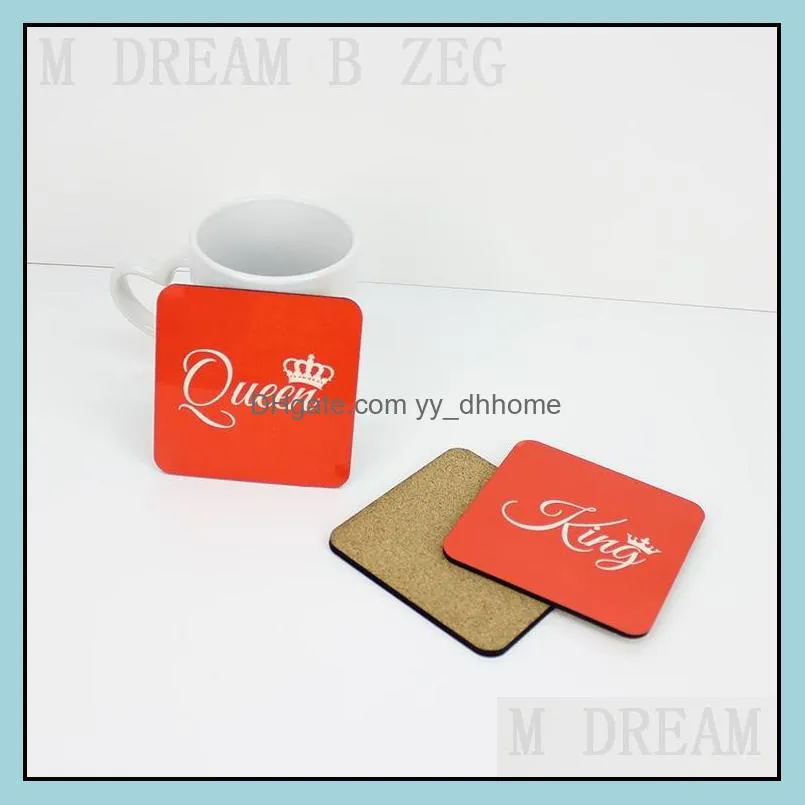 10x10cm sublimation coaster wooden blank table mats heat insulation thermal transfer cup pads diy coaster party favor