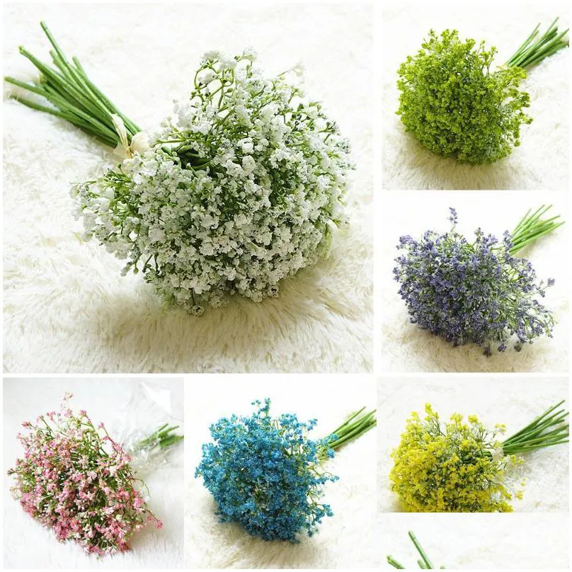 babysbreath artificial flowers fake gypsophila diy floral bouquets arrangement wedding home garden party decoration 16pcs per set