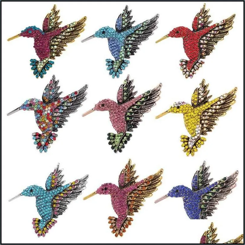 hummingbird brooch pin set for women girl men elegant silk scarf animal bird brooches clip collar fashion jewelry