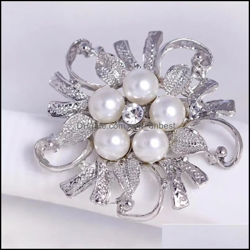 crystal pearl flower brooches pins pearl corsage silver gold brooches pin brooches wedding corsage gift 