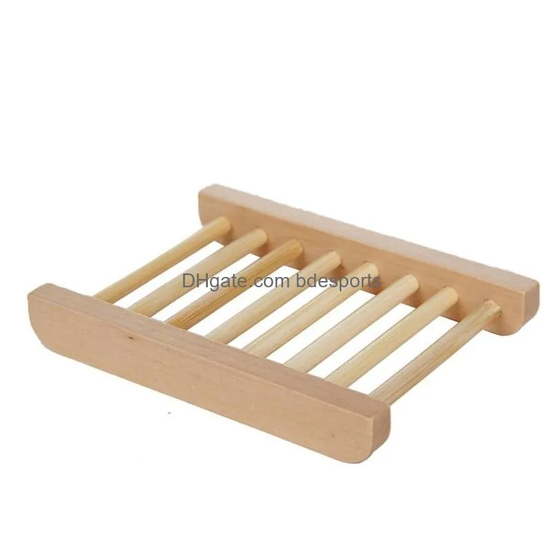 fast shipping natural wood soap dish wooden soap tray holder storage soap rack plate box container for bath shower plate bathroom 2089