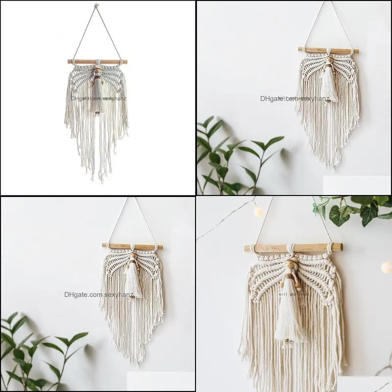 figure mini little angel wings macrame woven wall hanging decor tapestry child room wall hangs home decor