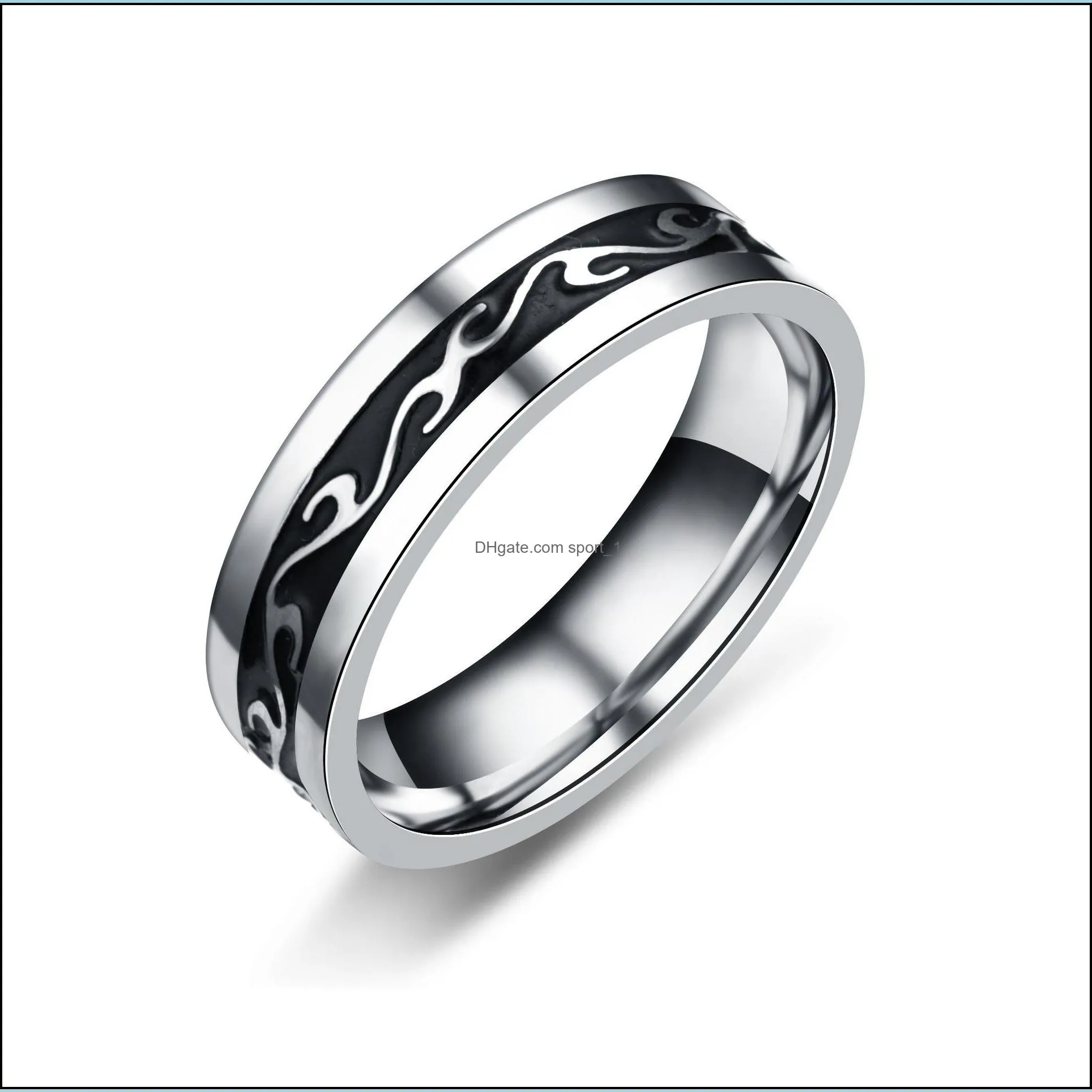 dragon band rings stainless steel black for men women fashion jewelry gift