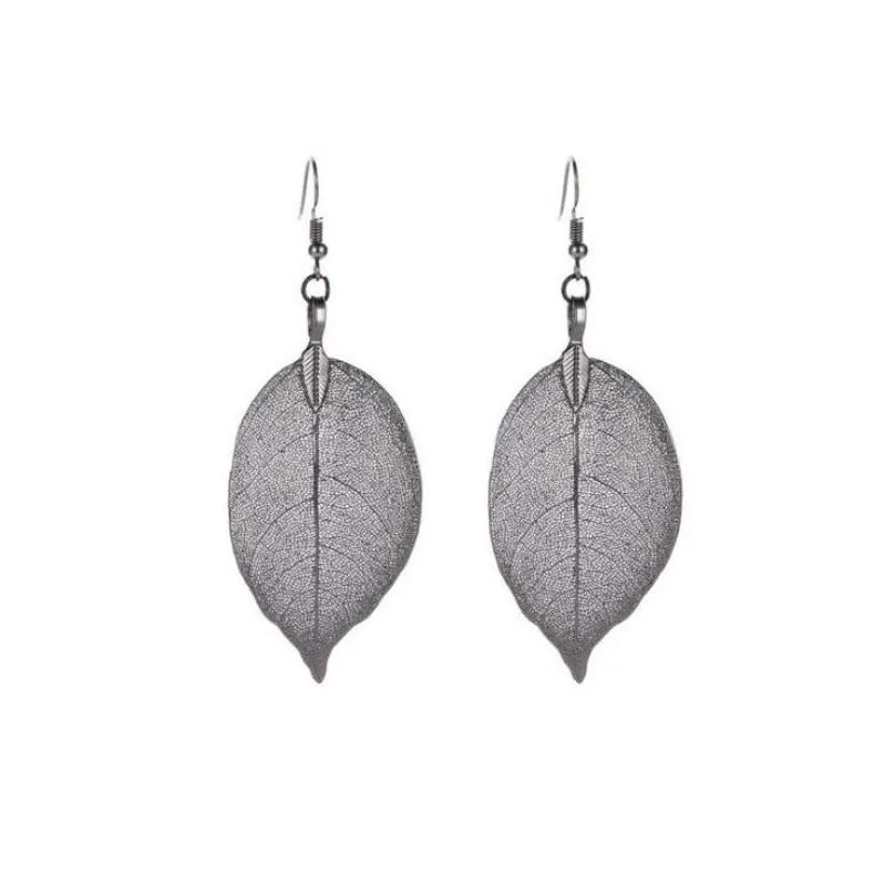 fashion leaf charm earrings for women hollow out leaf dangle earring bohemia jewelry gifts