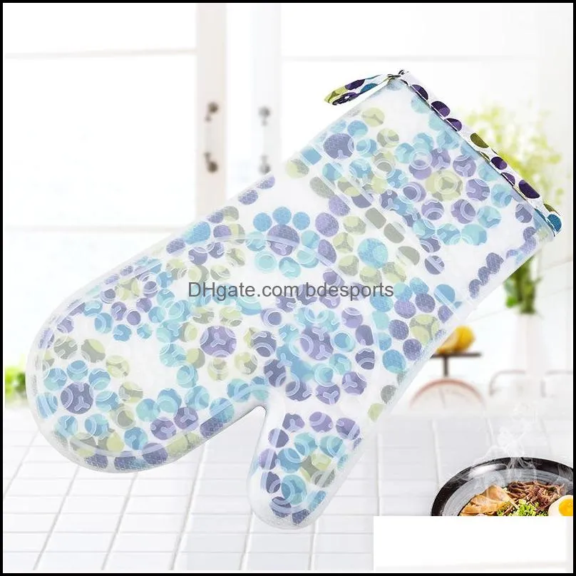 silicone oven mitt kitchen baking heat insulation high temperature resistance silicone nonslip microwave oven gloves hha1710 60 j2