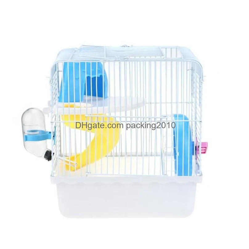 double layers hamster cage easy to install convenient plastic guinea pigs house healthy living cute colorful firm durable 21jy dd