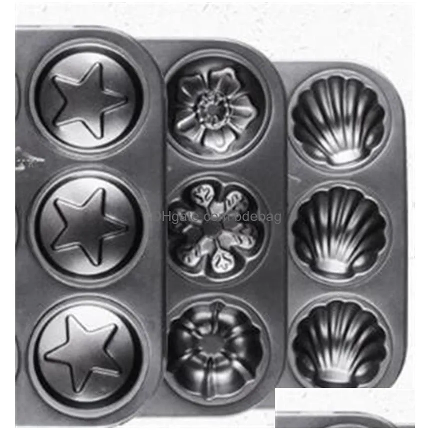 carbon steel baking tray 6 holes position shell moulds five pointed star modeling molds arrival 5 2am l1