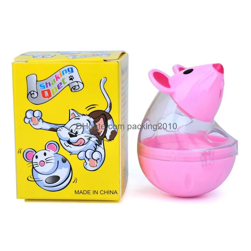plastic tumbler mouse food leaker cartoon pet cat fun foods leakage ball rice white educational intelligence carts toys