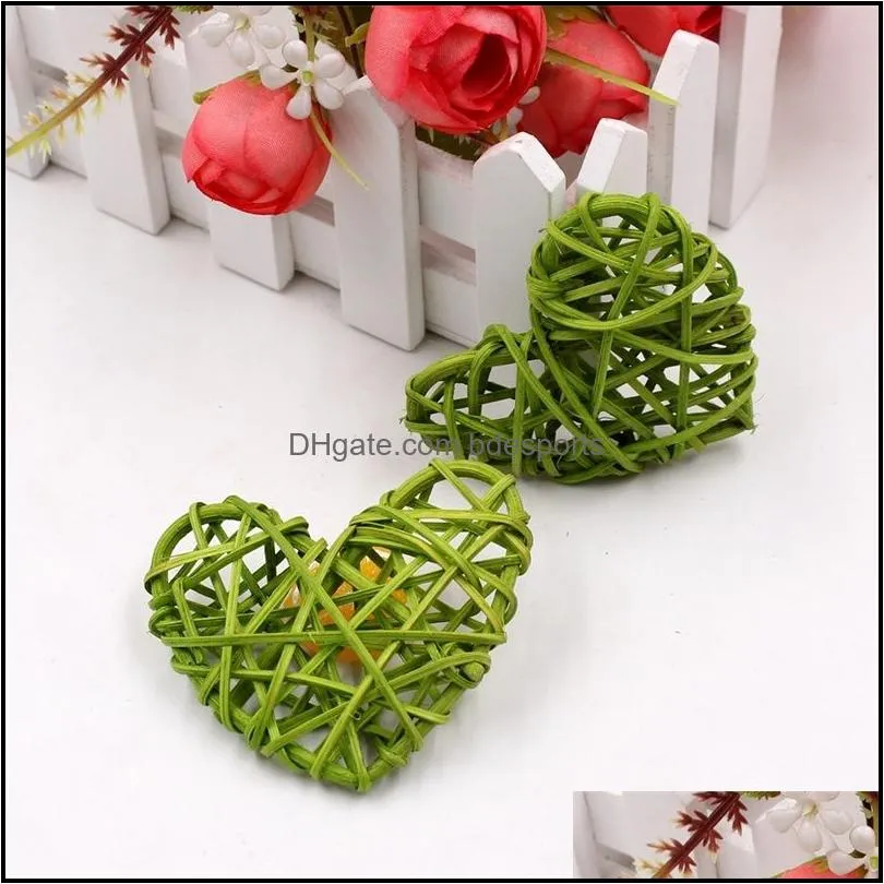 6cm artificial straw love wedding decorative flower wreath home christmas decor rattan ball diy curtain hanging accessories 20220829