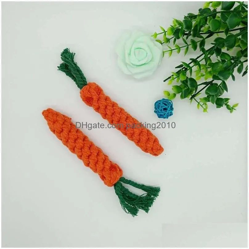 pet dog carrot cotton toy knot hand knitting cleaning teeth molars cottons rope red green pets toys 2 2hta l1