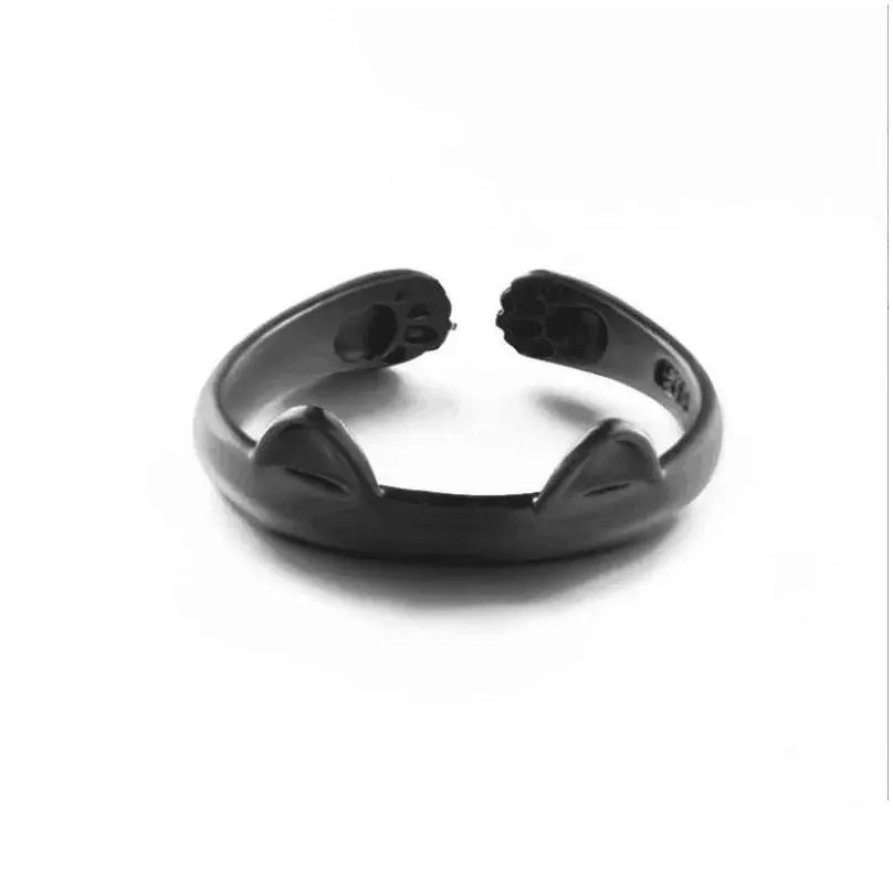 animal cat ears band rings for women girls lovely pet dog cat claw finger ring fashion jewelry