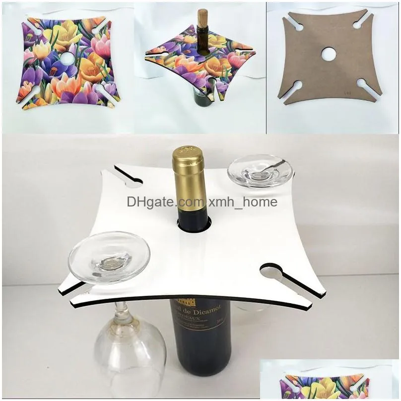 square four corners wine rack woodiness goblet holder sublimation blanks champagne stemware racks storage kitchen 10 5bd g2