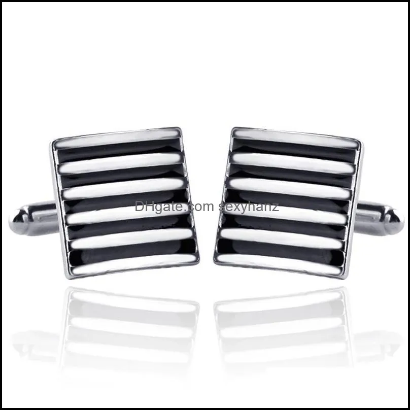 red black enamel stripe cufflinks fashion business shirt suit cuff links button for men dress fashion jewelry 