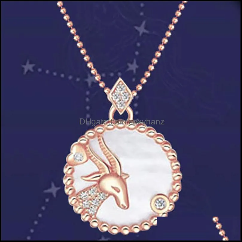 12 zodiac sign necklace horoscope libra crystal pendants charm star sign choker astrology necklaces for women girl fashion jewelry