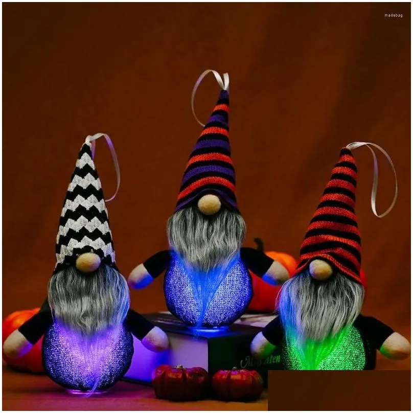 christmas decorations halloween dwarf doll with light inside luminous design gnomes pendant perfect gift for family children and