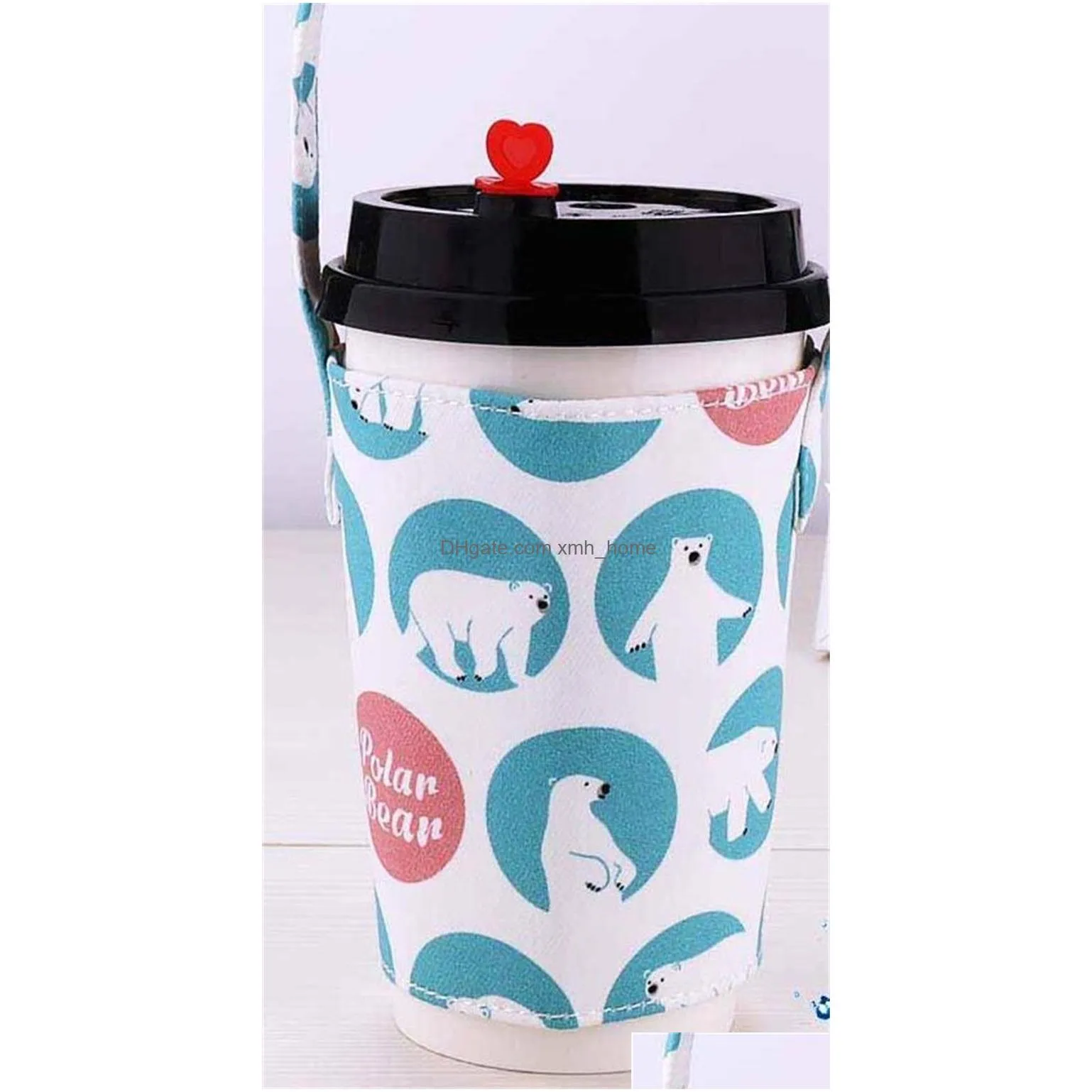 milk tea bag organizers fashion protection cartoon pure cotton cup sets waterproof trend female drinks sleeve