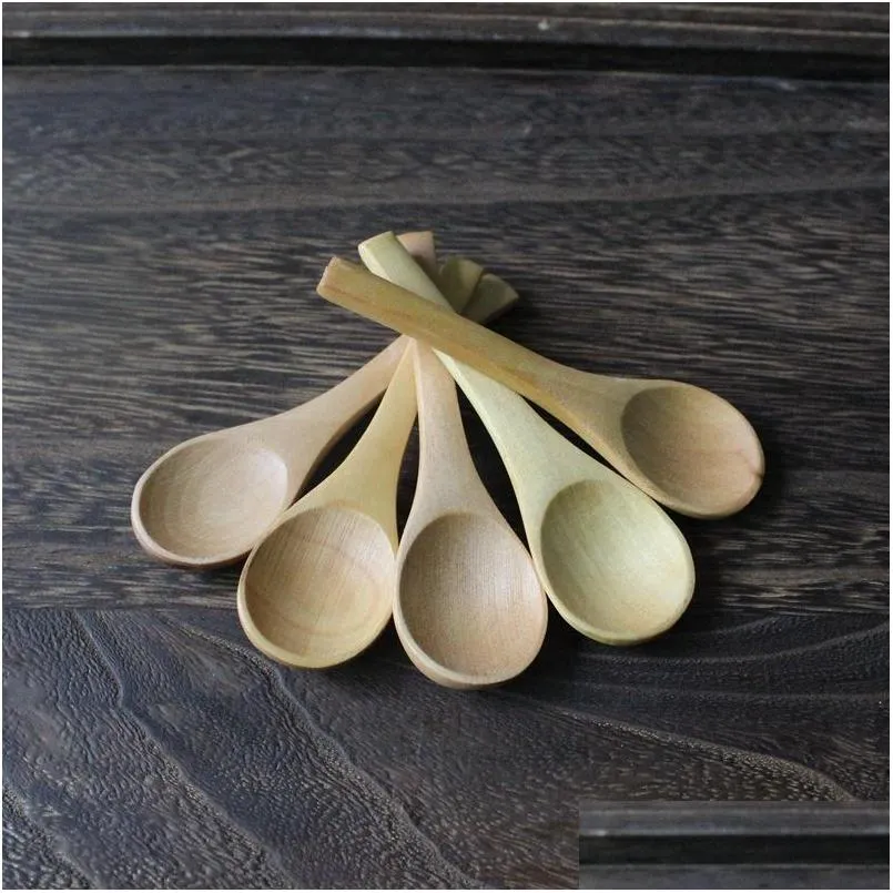  pattern baby spoon small spoons wooden soup scoop lovely household kitchen tools 10cm having dinner 0 7ad d2